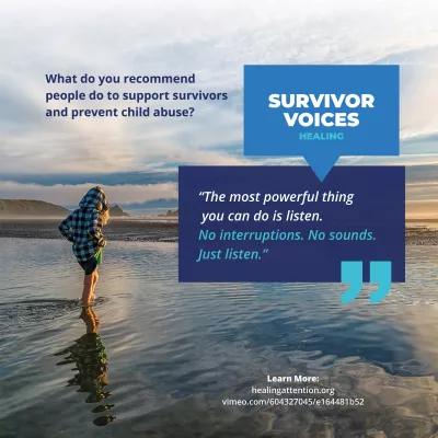 What do you recommend people do to support survivors and prevent child abuse?