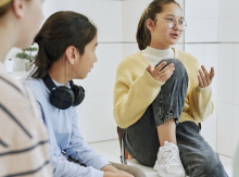 Youths having a discussion