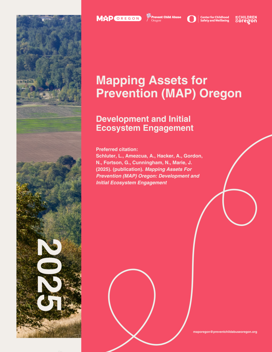MAP Oregon report cover, with CSAW, Our Children Oregon, and Prevent Child Abuse Oregon partner logos